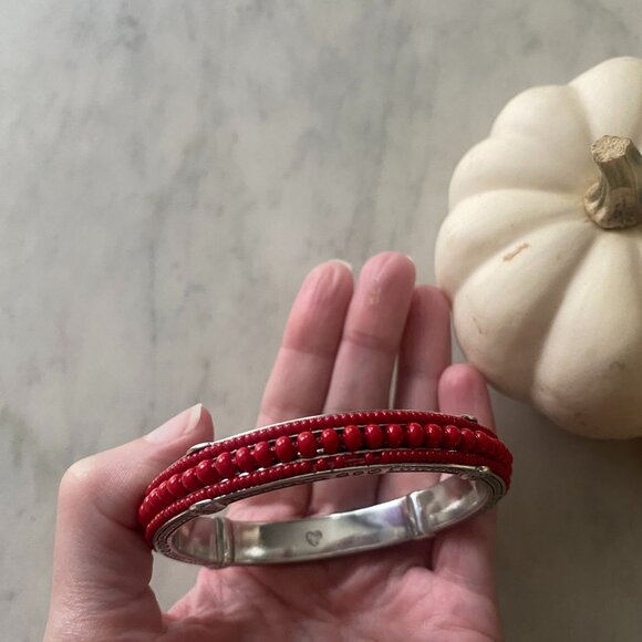 Brighton "Global Dreams" Red Beaded Round Bangle Bracelet - Picture 4 of 4